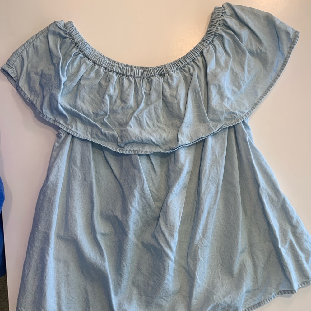Off the Shoulder Chambray Top